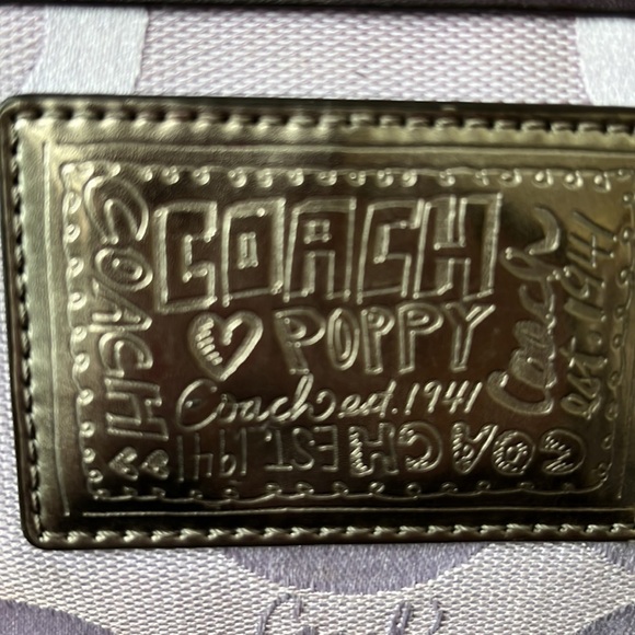 Coach Poppy Rare Vintage Purple straps/Lavender C Fabric Silvertone Hardw - Picture 4 of 16